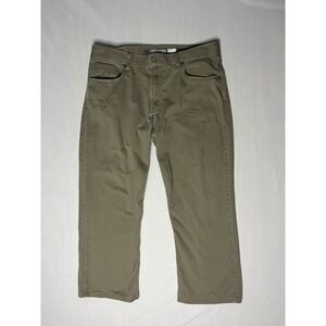BKE Jake Bootleg Denim Jrans Men's Size 38R Beige Flat Front Straight Leg Pants